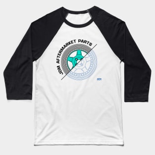 Teal JDM Wheels V1 Baseball T-Shirt